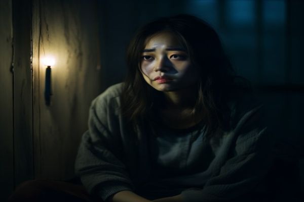 疲弊した夜職女性の様子